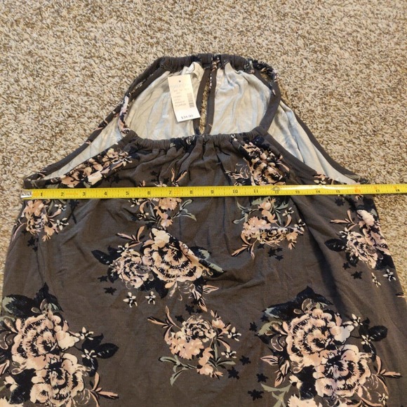 Maurices 24/7 Maxi Dress Gray Floral Sleeveless High Neck NWT Size XL. - Picture 6 of 6
